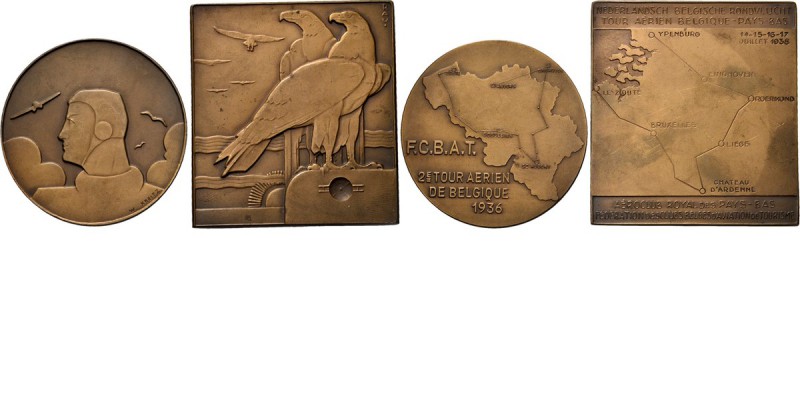 Medals
LOTS - Lot Belgium (2) Nederlandsch-Belgische Rondvlucht 14-15-16-17 Jui...