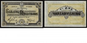 Paper money
Denmark - 10 Ore n.d. Black on yellow underprint. Ornamental design. Back: value and VAREANVISNING.P. S181. UNC