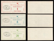 Paper money
Greenland - Set Trade Certificates n.d. (1942) 1, 5 and 20 SkillingP. M8, 9 & 10. UNC