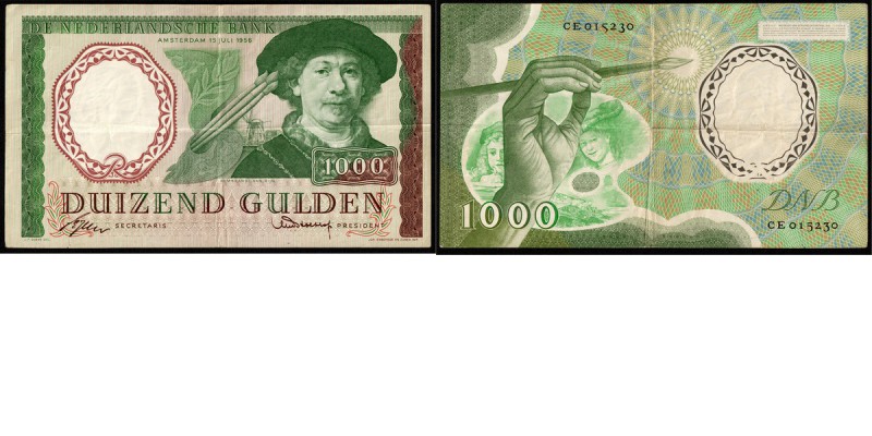 Paper money
Netherlands - 1000 Gulden type 1956 Bankbiljet ‘Rembrandt’ ht: De J...