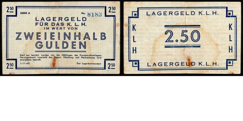 Paper money
Netherlands - 2 1/2 Gulden 1 november 1943, KAMPGELD WW II, VUGHT -...