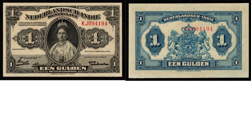 Paper money
Netherlands East Indies - 1 Gulden type 1919 ABNC. Black. Portrait ...