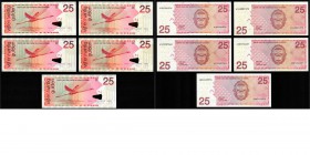 Paper money
LOTS - Lot Netherlands Antilles (5) Consisting of 25 Gulden 1998 (P. 29a), 25 Gulden 2003 (P. 29c), 25 Gulden 2006 (P. 29d), 25 Gulden 20...