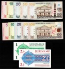 Paper money
LOTS - Lot Suriname (12) Consisting of the modern Dollar notes: 5, 10, 20, 50 and 100 Dollars 2004 (P. 157-161), 5, 10, 20, 50 and 100 Do...