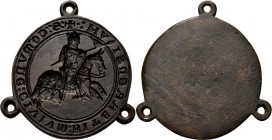 Miscelancious
Bronzen lakzegel Raimond-Roger Trencavel. Ridder te paard. CO~MVNE : CIVIVM : BITERRENSIVM. 72.8 mm. Voorzien van drie bevestigingsoogj...