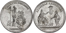 Old Cast Copy 1783 Peace of Versailles Medal. After Betts-608. Pewter. Choice About Uncirculated.
44.8 mm. 655.4 grains.
From the Sydney F. Martin C...