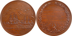 "1854" (1855) Commander Duncan Ingraham / Rescue of Martin Koszta Medal. Original Large Size. Julian NA-26. Bronze. Specimen-64 (PCGS).
103 mm. Accom...