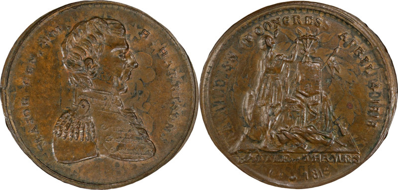 "1818" (1836) William Henry Harrison Campaign Medal. Dewitt-WHH 1836-2. Copper. ...