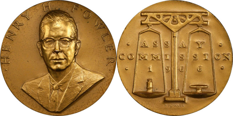 1966 United States Assay Commission Medal, JK AC-110, Rarity-7, Bronze, Specimen...
