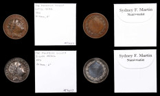 Lot of (2) 1891 Philatelic Society Award Medals.
30.4 mm. Obv: Bust right with legend THE PHILATELIC SOCIETY above, date 1891 below. Rev: Wreath encl...