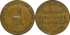 NEW YORK. New York. Undated (ca. 1828-1831) David C. Buchan. Rulau-E NY 137. Rarity-6. Brass. Plain Edge. MS-62 (PCGS).
27 mm.
PCGS# 933601.
From t...