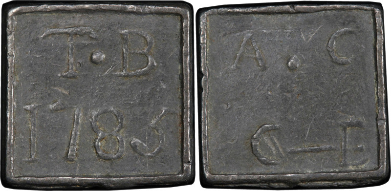 NEW YORK. Cambridge. 1785 Cambridge Communion Token. Burzinski-202, Warner-24. P...