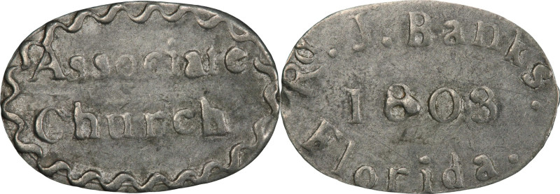 NEW YORK. Florida (Montgomery County). 1803 Associate Church Communion Token. Bu...