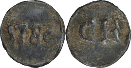 PENNSYLVANIA. Chartiers Hill. 1780 Communion Token. Burzinkski-1409, Bason-208. Lead. Plain Edge. Fine-15 (PCGS)
17.2 mm. 48.6 grains.
PCGS# 913292....