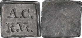 VERMONT. Ryegate. Undated (1790) Communion Token. Burzinski-246, Warner-114. Pewter. Plain Edge. AU-55 (PCGS).
15 mm x 14.5 mm, rectangle. 42.2 grain...