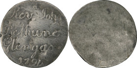CANADA. Ontario. 1794 Communion Token. Bowman-134. Pewter. Plain Edge. VF Details--Scratch (PCGS).
28 mm, irregular. 79.2 grains.
PCGS# 913296.
79....