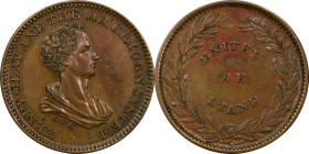 Undated (1840) Henry Clay. HT-79, Low-192, DeWitt-HC 1840-1, W-Unlisted. Rarity-2. Copper. Plain Edge. AU-58 (PCGS).
27.4 mm.
From the Sydney F. Mar...