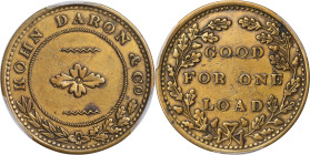 LOUISIANA. New Orleans. Undated (1835) Kohn Daron & Co. HT-431A, Low-Unlisted, W-LA-160-10b. Rarity-7. Brass. Reeded Edge. EF Details--Cleaned (PCGS)....