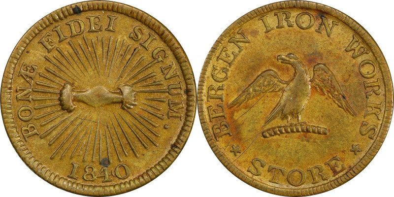 NEW JERSEY. Lakewood. 1840 Bergen Iron Works. HT-205, Low-142, W-NJ-180-10b. Rar...