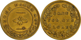 SOUTH CAROLINA. Columbia. 1837 R.E. Russell. HT-309, Low-128, W-SC-040-10j. Rarity-5+. German Silver. Reeded Edge. EF Details--Scratch (PCGS).
19 mm....
