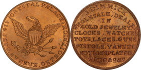 MICHIGAN. Detroit. Undated (1850s) J. Dimmick. Miller-Mich 2. Copper. Plain Edge. MS-65 RD (PCGS).
28 mm.
From the Sydney F. Martin Collection.

E...