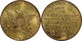 MICHIGAN. Detroit. Undated (1850s) J. Dimmick. Miller-Mich 3. Brass, Gilt. Reeded Edge. MS-65 (PCGS).
From the Sydney F. Martin Collection.

Estima...