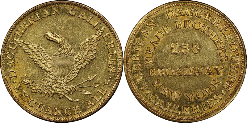 NEW YORK. Albany. Undated (1850s) Meade Brothers. Miller-NY 530. Brass. Reeded E...