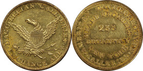 NEW YORK. Albany. Undated (1850s) Meade Brothers. Miller-NY 530. Brass. Reeded Edge. MS-62 (PCGS).
28 mm.
From the Sydney F. Martin Collection.

E...