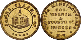 NEW YORK. Hudson. Undated (1853) James, Clark & Co. Miller-31. Brass. Plain Edge. MS-63 (PCGS).
28 mm.
From the Sydney F. Martin Collection.

Esti...