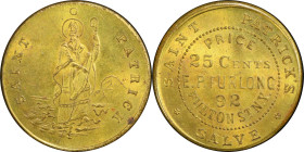 NEW YORK. New York. Undated E.P. Furlong. Miller-NY 276. Brass. Plain Edge. MS-64 (PCGS).
24 mm.
From the Sydney F. Martin Collection. Earlier ex Mi...