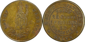 NEW YORK. New York. Undated E.P. Furlong. Miller-NY 276. Brass. Plain Edge. AU-55 (PCGS).
24 mm.
From the Sydney F. Martin Collection. Earlier ex To...