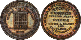 NEW YORK. New York. 1857 Wood's Minstrels. Miller-NY 964. Silver. Plain Edge. AU-58 (PCGS).
25 mm.
From the Sydney F. Martin Collection.

Estimate...