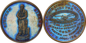 PENNSYLVANIA. Philadelphia. Undated R. Lovett Jr. Miller-Pa 334. Copper. Plain Edge. MS-63 BN (PCGS).
32 mm.
From the Sydney F. Martin Collection.
...