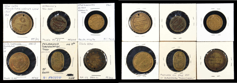 Lot of Approximately (76) Merchant Tokens.
Features mostly copper and brass pie...