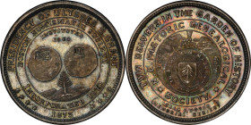 MASSACHUSETTS. Boston. 1873 Boston Numismatic Society. Rulau Ma-Bo 13C. Silver. Plain Edge. MS-62 (PCGS).
31 mm. While we have offered several copper...