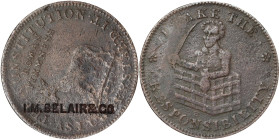 I.M. BELAIRE & CO. on the reverse of an undated (1833) HT-70 I Take the Responsibility Hard Times token. Brunk-Unlisted, Rulau-Unlisted. Host token Ve...