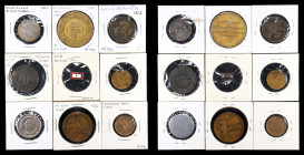 Lot of (20) Exonumia Items.
Includes, among other varied types, trade tokens/store cards, a pair of temperance and anti-tobacco tokens, a couple of b...