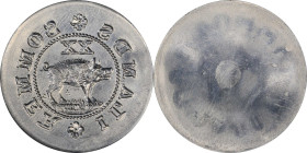 Undated Sommer Islands "20 Shillings" Fantasy by A. Wuesthoff. Obverse and Reverse Hub Trials. Type of W-18500. Aluminum. MS-65 (PCGS).
The dies for ...