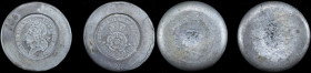 Set of Obverse and Reverse Matrices for the Becker (Peter Rosa) Copy 1723 Rosa Americana Penny. White Metal, Cast. As Made.
Both 39.5 mm x 16-17 mm. ...