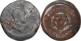 Electrotype Copy (1722) Rosa Americana Twopence. After Martin 1a.1-A.1, W-1318. Jumbo Planchet. Copper Over Lead. Fine.
38.5 mm. 349.7 grains. Only a...