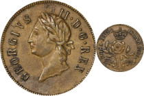 "1733" (1860s) Pattern Rosa Americana Twopence. Robinson Copy. Kenney-4, W-15160. Brass. About Uncirculated.
266.4 grains. From a mintage of just 45 ...