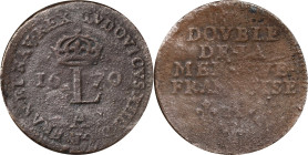 Electrotype Copy 1670-A French Colonies Double de l'Amerique. After Martin Chapter 5, Lecompte-185, W-11600. About As Made.
77.6 grains. An exciting ...