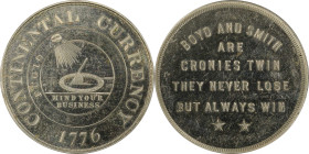 "1776" (ca. 1916-1917) Boyd & Smith / Continental Dollar Restrike Medal. By Thomas L. Elder. DeLorey-91. Nickel-Plated Brass. MS-63 (PCGS).
38.5 mm. ...