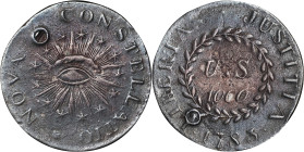 "1783" Nova Constellatio Pattern Mark, or 1,000 Units. Robert Bashlow Cast Copy. Silver. Extremely Fine.
29.5 mm. 291.0 grains. A cast piece reported...