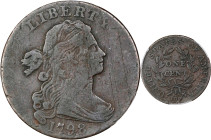 1798 Draped Bust Cent. S-186, B-39. Rarity-2. Style II Hair. VF Details--Scratch (PCGS).
PCGS# 1434. NGC ID: 2244.

Estimate: $250