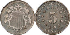 1881 Nickel Three-Cent Piece. Proof-65 (NGC).
PCGS# 3777. NGC ID: 2763.

Estimate: $360