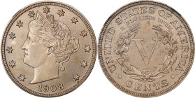 1908 Liberty Head Nickel. Proof Details--Cleaned (NGC).
PCGS# 3906. NGC ID: 278J.

Estimate: $120