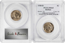 Lot of (4) Certified Gem Mint State 1938-D Buffalo Nickels.
Included are: PCGS: MS-66; MS-65; NGC: MS-66; and MS-65. 
PCGS# 3984. NGC ID: 22SZ.

E...