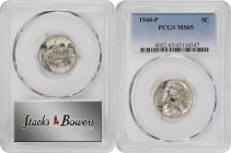 Lot of (12) Mint State Silver Wartime Jefferson Nickels. (PCGS).
Included are: 1942-S MS-65; 1943-P MS-65; 1944-D MS-66; 1944-D MS-65; 1944-P MS-65; ...