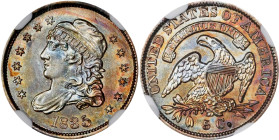 1835 Capped Bust Half Dime. LM-6, V-9. Rarity-2. Large Date, Small 5 C. Unc Details--Cleaned (NGC).
The NGC attribution label is incorrect, currently...